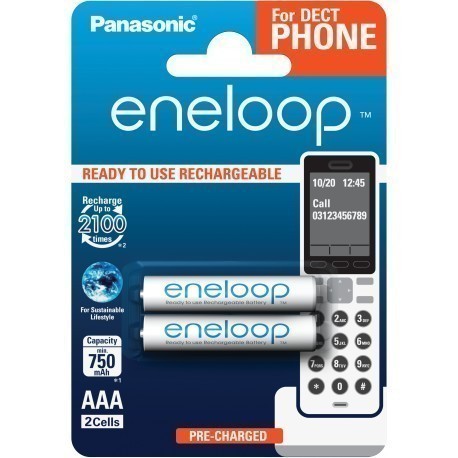 Panasonic eneloop rechargeable AAA 750 2BP Dect