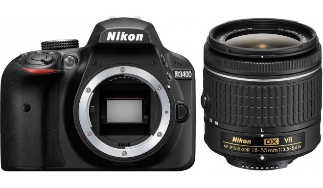 Nikon D3400 + 18-55 AF-P VR Kit, black