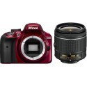 Nikon D3400 + 18-55 AF-P VR Kit, punane