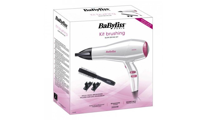 Babyliss hair dryer + brush & clips