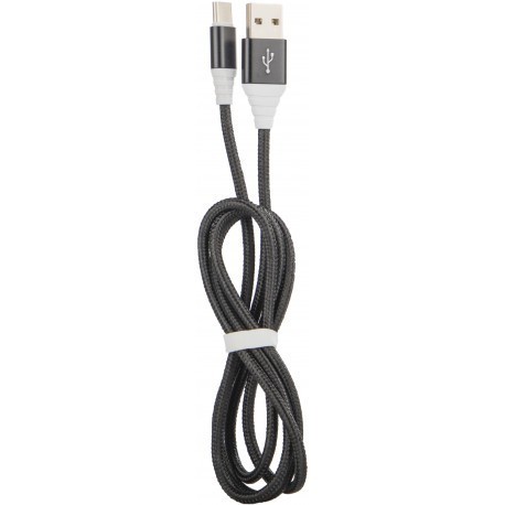 Omega kabelis USB-C 1m appīts, melns (44266)