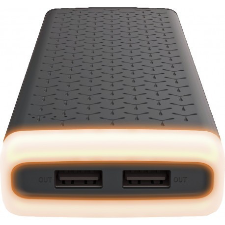 Platinet lādētājs-akumulators 20000mAh 2,1A Li-Po Ambient Lighting, melns
