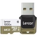 Lexar memory card microSDXC 64GB Professional 1000x 150MB/s + USB 3.0 reader