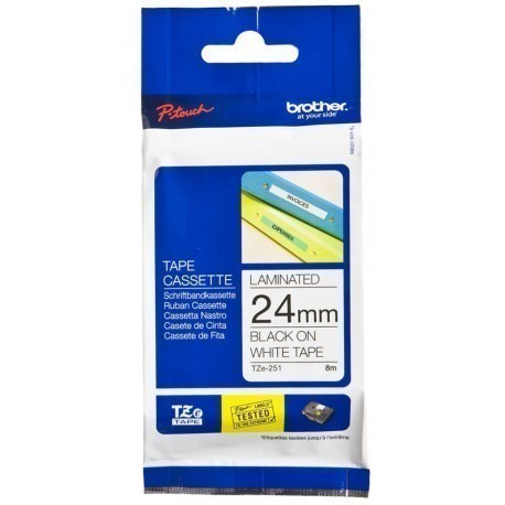 Brother laminated tape TZe-251, black/white