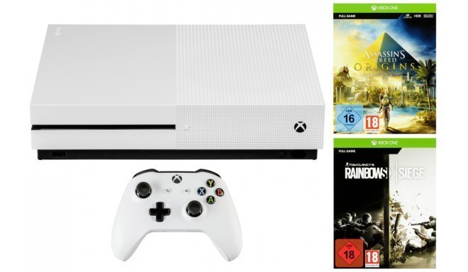 Microsoft Xbox One S 1TB  USK 18 incl. Assassins and Rainbox Six