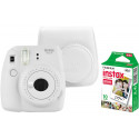 Fujifilm Instax Mini 9, smoky white + case + paper