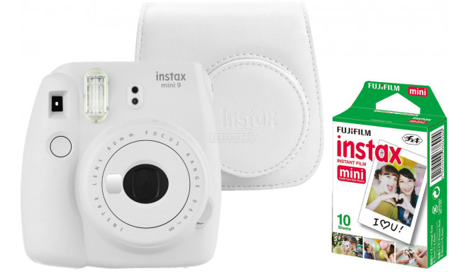 Fujifilm Instax Mini 9, smoky white + case + paper