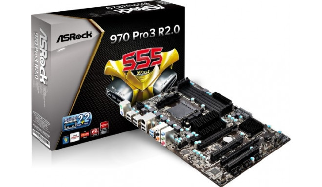 ASRock emaplaat 970 PRO3 R2.0 AMD3+ AMD970 4DDR3 RAID/USB3/GLAN ATX