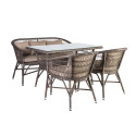 Garden furniture set SUNSERA with cushions, table, sofa and 2 arm chairs, color: antique grey