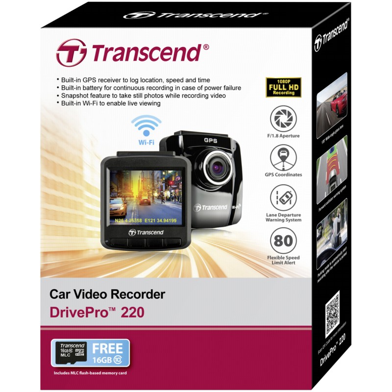 Transcend DrivePro 220 Onboard Camera incl. 16G microSDHC MLC