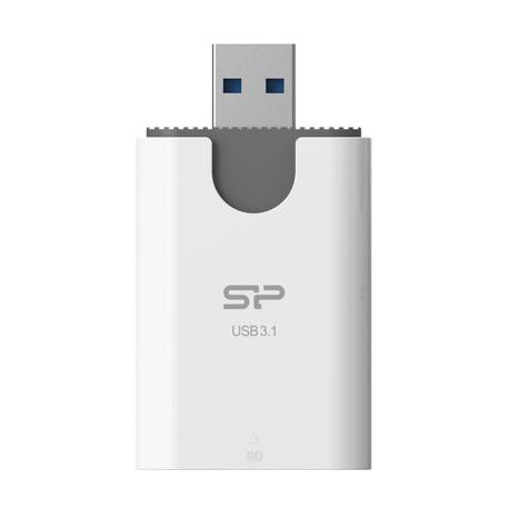 Silicon Power memory card reader Combo 2in1 USB 3.1, white