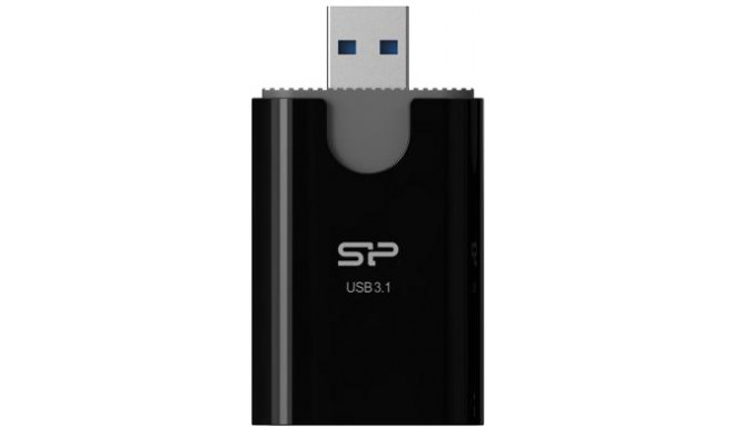 Silicon Power atmiņas karšu lasītājs Combo 2in1 USB 3.1, melns