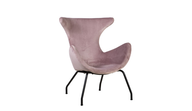 Armchair PENELOPE 78x77xH96cm, cover material: fabric, color: pink, black metal legs