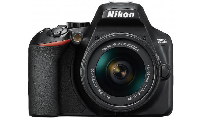 Nikon D3500 + 18-55 AF-P VR Kit, melns
