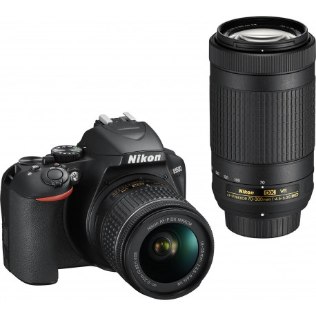 Nikon D3500 + 18-55 мм AF-P VR + 70-300 мм VR Kit, черный