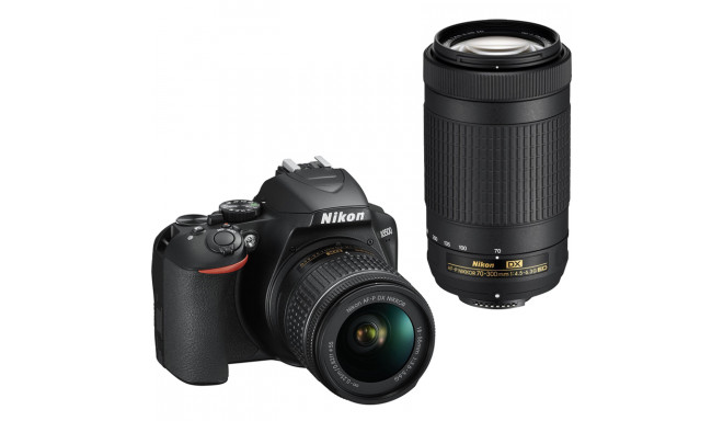 Nikon D3500 + 18-55 мм AF-P + 70-300 мм Kit, черный