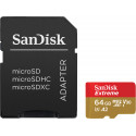 SanDisk карта памяти microSDXC 64GB Extreme V30 A2  + адаптер