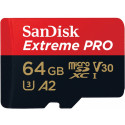 SanDisk mälukaart microSDXC 64GB Extreme Pro A2 + adapter