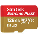 SanDisk mälukaart microSDXC 128GB Extreme Plus V30 A2 + adapter