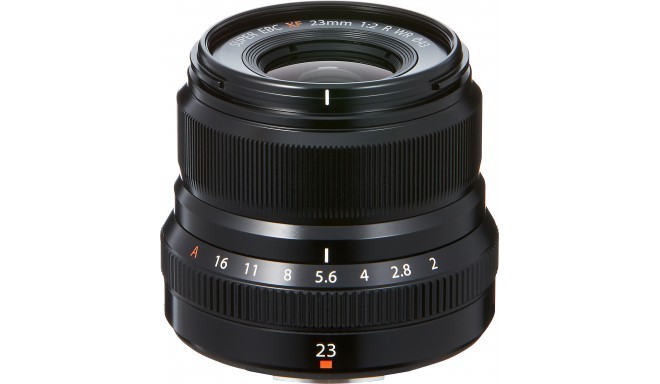 Fujifilm Fujinon XF 23mm f/2.0 R WR objektiiv, must