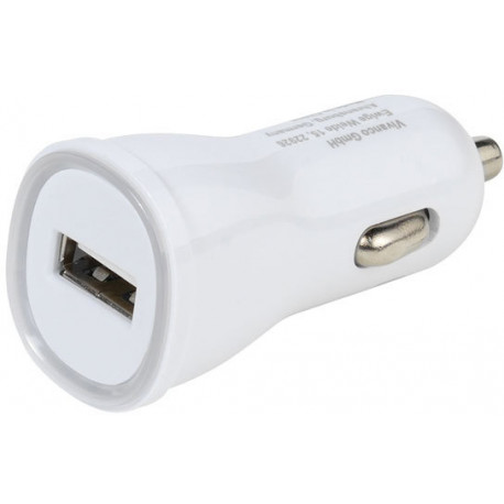 Vivanco зарядка в авто USB 2.1A, белый (36257)