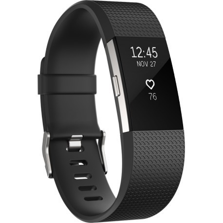 Fitbit трекер активности Charge 2 L, черный/серебристый