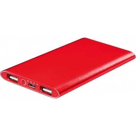 Platinet power bank 5000mAh Li-Po 2xUSB, red (43175)