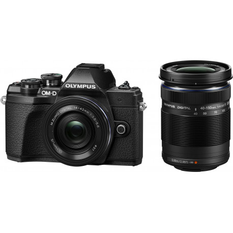Olympus OM-D E-M10 Mark III + 14-42mm + 40-150mm Kit, melns