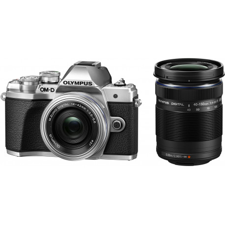 Olympus OM-D E-M10 Mark III + 14-42mm + 40-150mm Kit, silver