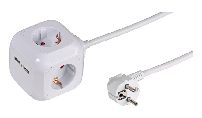 Vivanco harupistik Power Cube 4-Way 2xUSB 2.1A (39612)
