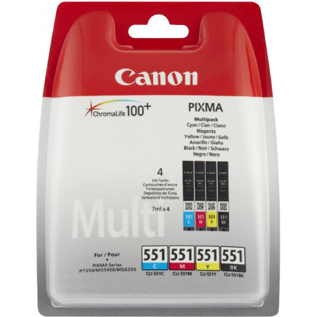 Canon tintes kasetne CLI-551 Multipack, krāsu/melna