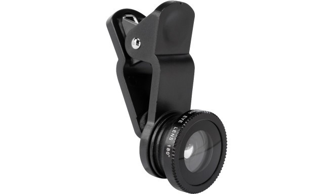 SMART lens for smartphone Triple Clip Macro Fisheye + Wide Angel, black