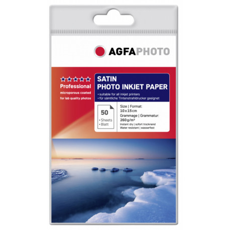 Agfaphoto fotopapīrs 10x15cm Professional Satin 260g 50 lapas