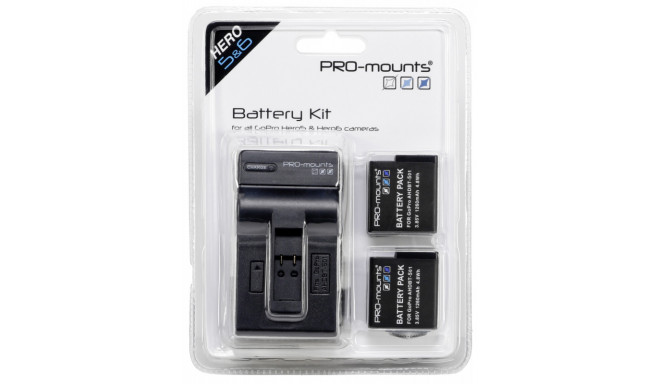 PRO-mounts battery + charger GoPro 5/6