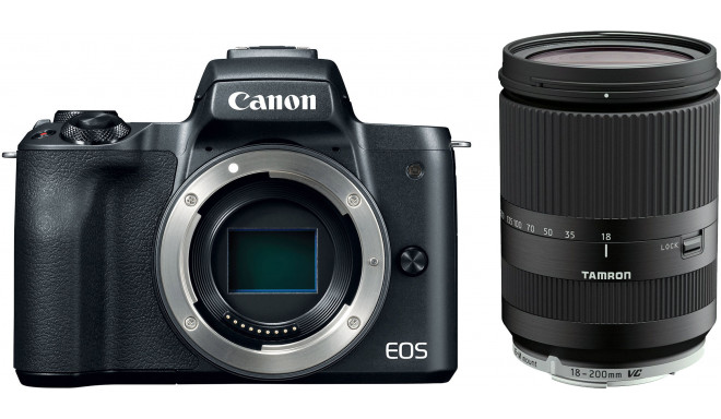 Canon EOS M50 + Tamron 18-200мм VC, черный