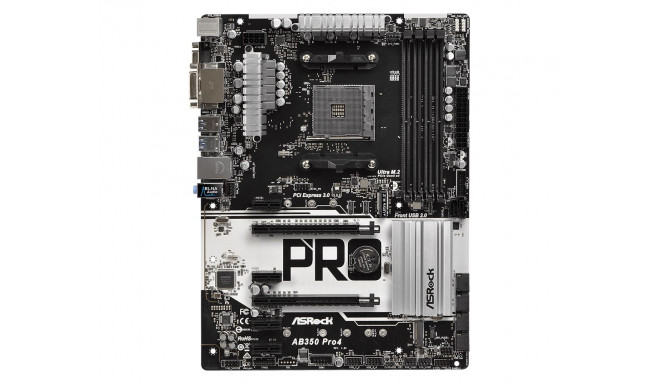 Asrock emaplaat AB350 Pro4 AM4 4xDDR4 DIMM ATX CrossFire