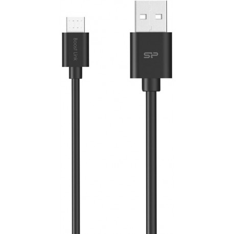 Silicon Power kabelis microUSB-USB Boost Link 1m, melns