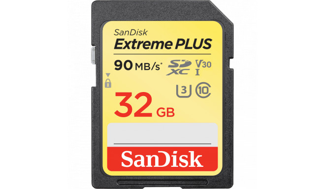 SanDisk atmiņas karte SDHC 32GB Extreme Plus 90MB/s V30