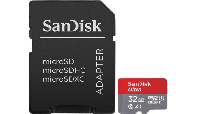 SanDisk atmiņas karte microSDHC 32GB Ultra 98MB/s + adapteris
