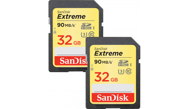SanDisk atmiņas karte SDHC 32GB Extreme Plus 90MB/s 2gb.