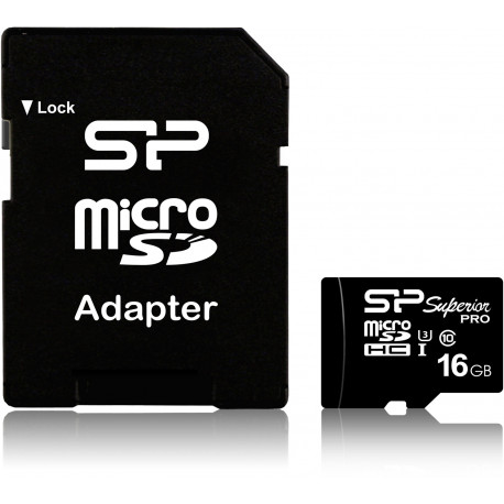 Silicon Power mälukaart microSDHC 16GB Superior Pro U3 + adapter