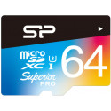 Silicon Power memory card microSDXC 64GB Superior Pro Color U3 + adapter