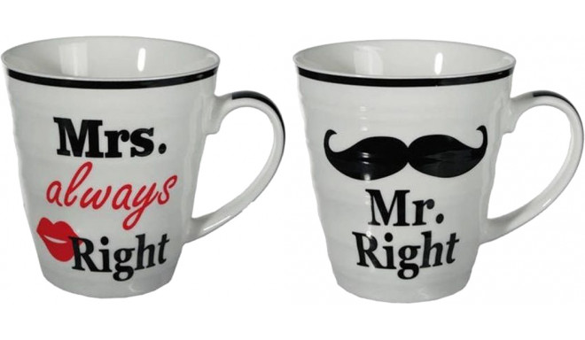 Romantic Items tassikomplekt Mr. Right & Mrs. Always Right