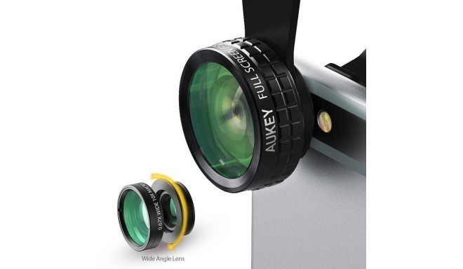 PL-A1 kit lenses for smartphone 3in1 | 180 fisheye, macro x10, wide 0.67x