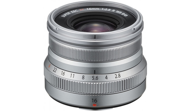 Fujifilm Fujinon XF 16mm f/2.8 R WR objektīvs, sudrabots