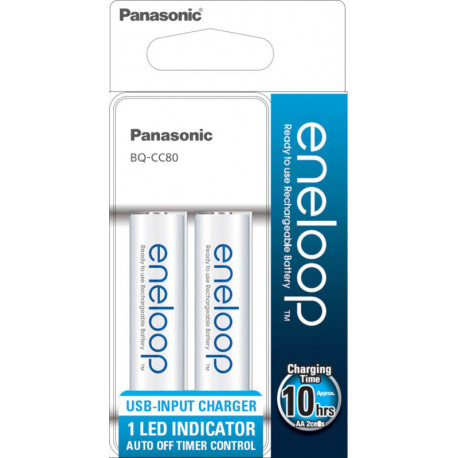 Panasonic eneloop laadija BQ-CC80 + 2x1900mAh