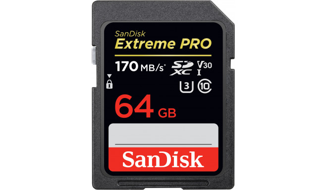SanDisk atmiņas karte SDXC 64GB Extreme Pro V30 U3