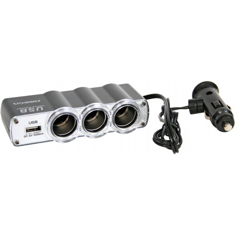 Omega auto piepīpētāja ligzdas sadalītājs x3 + USB (OUC911)