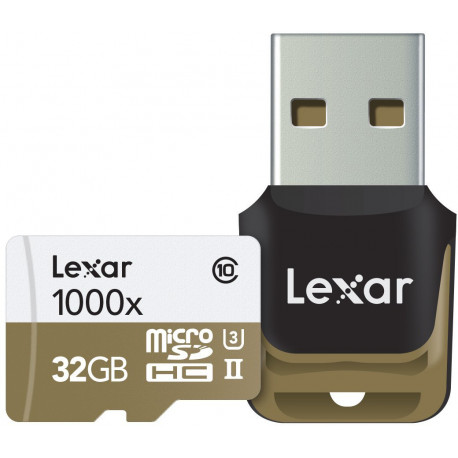 Lexar atmiņas karte microSDHC 32GB Pro 1000x V60 + atmiņas karšu lasītājs
