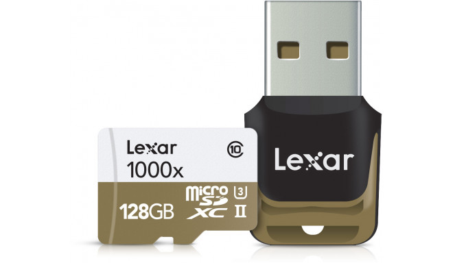 Lexar карта памяти  microSDXC 128GB Pro 1000x V60 + считыватель карты памяти